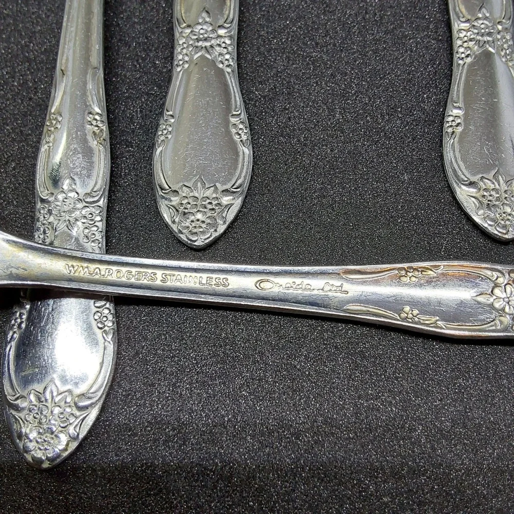 Wm A Rogers‎ Oneida Fenway Daydream Stainless Flatware Lot of 7 Teaspoons
